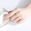 New Exquisite 18k Gold Plated s925 Silver Ring Women Jewelry Micro Set Synthetic Emerald Luxury Ring Accessory Gift