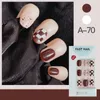 False unhas 24pcs/caixa destacável dicas de unhas de arte falsa Pressione com designs Definir colorido colorido de cola curta artificial