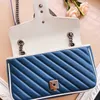 torebki designerskie torby panie marmont ramię w stylu niebieskie skórzane kobiety crossbody łańcuch łańcucha Bolsas Diseo Lujo