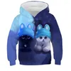 Hoodies masculinos 2022 - suéter impresso 3D Top Girlie Hoodie Lengan Panjang Hewan Pullover Koleksi Kucing