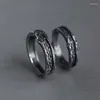 Wedding Rings Vintage Female Male Metal Big Ring Promise 14KT Black Gold Open Engagement Punk Couple For Women Men