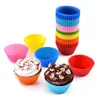 Stampo da forno in silicone Stampi per cupcake da 7 cm Snack per muffin antiaderenti Gelatina Bakeware-Fodera per cupcake Stampi da forno Accessori da cucina SN47