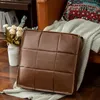 Pillow Moroccan PU Leather Pouf Floor Oil Wax Skin Embroider Craft Ottoman Futon Cover Artificial Unstuffed