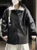 Skóra damska Lanmrem 2022 Zima koreańska moda pu płaszcz grube sztuczne futr