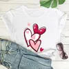 Valentine Love Heart Tops Damen T-Shirt Bunte Herzen Shirts Valentinstag