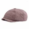 Berretti 1pc Stile Letterario Uomo Berretto Vintage A Spina di Pesce Gatsby Tweed Peaky Paraocchi Cappello Sboy Primavera Inverno Berretto con Visiera Piatto