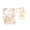 Cynk Stopy Bottle Openler Party Favor Gold Heart w kształcie otwieracza Weddne Goście Prezenty Rra480