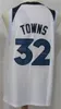 Man verklaring basketbal Karl-Anthony Towns Jersey 32 Anthony Edwards 1 All gestikte verdiende Association Icon City Navy Blue White Black Team voor sportfans uniform