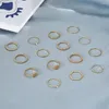 Cluster Rings Trendy Boho Crystal Joint Ring Set For Women Geometric Knuckle Finger Female Wedding Party Jewelry