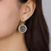 Dingle ￶rh￤ngen Amaiyllis S925 Sterling Silver Light Luxury Retro Portrait Coin Drop Personlighet Fashion Ear Clip Stud