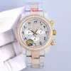 Zegarki na rękę Diamentowy męski zegarek 40mm Cyfry arabskie Dial Sapphire Automatyczny mechaniczny zegarek Stainls Stalowy pasek Dign Zegarek na rękę Montre De Luxe