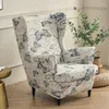 Chair Covers Elastic Wing Cover Armchair Pastoral Plant Flowers Christmas Slipcover Red Black Gray Navy Sofa Protector Home Decor