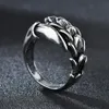 Band Rings Adjustable Vintage Sier Color Punk Dragon For Men Women Biker Rock Opening Ring Gothic Cool Valentine 39S Day Jewelry Gif Smt3J