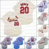 Retro Baseball 1967 1982 e 1992 Home Jersey 20 BROCK 45 GIBSON 1 O.SMITH 30 CEPEDA 24 HERZOG 18 SHANNON 14 BOYER