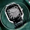 Orologi da maschile orologi quadrati orologi Montres Mouvement Quartz 39mm in acciaio inossidabile Bracciale in acciaio inossidabile orologio impermeabile Reloj Hombre Orologio.
