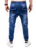 M￤ns magra jeans ryggs￤ck fickcykel jeans binda jogging casual blyertsbyxor