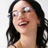 선글라스 프레임 트렌드 사무용 고양이 눈의 조명 대형 안경 컴퓨터 여성 블루 차단 게임 큰 크기 안경 달 프레임 2022