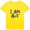 I Am Art Hipster Tops Femme T-shirts Top à manches courtes Graphic Letter Print Lady