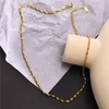 Chains KOTiK Gold Color Stainless Steel Singapore Chain Necklace Herringbone Twisted Link Women Statement Jewelry