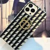 Gestickte Telefonh￼lle f￼r iPhone 14 plus iPhone13 Cover 12 11 Promax XS XR Designer Plaid Phonecase Shell
