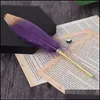 Ballpoint Pens Ballpoint Pens Creative Mticolor Bird Feather Pen Wedding Gift Signature Birthday Party Decoration Office School1 Dro Dhubo