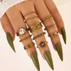 New style inlaid ring set geometric irregular letter ten sets of rings