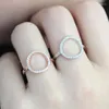 Cluster-Ringe Ästhetischer Kreis für Frauen Rose Gold Farbe aushöhlen eingelegter Zirkon Damenring Kpop Zubehör Modeschmuck R843