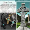 Подвесные ожерелья Chainspro Irish Claddagh Celtic Knot Cross Counglace для женщин Мужчины из нержавеющей стали/18 -километрового золота, украшенных талисманами CP980