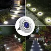 8LED Solar Lights Outdoor Waterproof Sidewalk Disk Bright In-Ground Landscape Lighting for Lawn Patio Pathway Yard Steps Deck Walkway Light