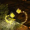 Solar Powered Watering Can Lamp 120 LED Fairy String Light IP55 Waterproof Metal Yard Art Lights Garden Hanging Lanterns Decor