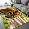 Tapetes Tigre Carpete Sala de Estar Impressão 3D Animal Preto Brilhante Tapetes Macios Decoração para Casa Banheiro Quarto Área de Cabeceira Tapete Tapete de Porta
