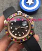 2 Style Luxury Watch Men Rose Gold RAINBOW Diamond 116695SATS NEW Rubber Bracelet Automatic Fashion Men's Watchs Wristwatch