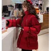 Women's Trench Coats Winter Padded Jacket Women 2022 Style Loose Western Fashion Waist Women's Mid-length