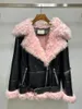 Kvinnors päls Real Lady Shearling Leather High End Quality Women Double Faced Jacket Thicken Warn Coat