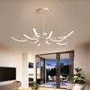Żyrandole czarne/białe wykończone nowoczesne lampy sufitowe LED do salonu badanie sypialni Regulowana lampa żyrandola
