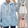 Gym Vishing Ears Kawaii Sweatshirts et sweats à capuche pour femmes KPOP Longue manche rose Femme Casual Female Tracksuis d'hiver