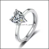 Ringos de cluster an￩is de cluster anel de formato de cora￧￣o para mulheres Allmatch J￳ias 925 Sier banhado a diamante ajust￡vel Casal de abertura DHDNH