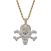 Pendant Necklaces Hip Hop Jewelry 18k Gold Plated Zirconia Simulated Diamond Iced Out Chain Pirate Cream Necklace For Men Charm Gifts