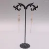 Dangle Earrings Pure 18K Rose Gold Women Lucky Gift Stick O Link Chain Oval / 2.2g