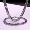 Necklace Earrings Set One Wide 4mm/7mm Polished Double Curb Link Chain Bracelet & Stainless Steel Women Men's Fashion Jewlery