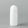 30ml 50ml 100ml de rolo de pl￡stico branco em garrafa de garrafa de garrafa de desodorante reabastecido garrafas de perfume de ￳leo essencial