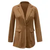 Ternos femininos femininos de manga longa de manga longa Blazer Work Office Lapeel