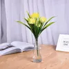 Decorative Flowers Simulation 6 Color 7 Head Plant Fake Flower Green Ball Grass Table Decoration Artificial QW10