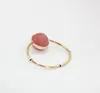 Bangle 2022 Watermelon Red Ball Copper Elastic Line String Simple Bracelet Cute Round Natural Stone For Women