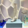 Designer di boots Women Platform Diamond Platform Chunky Heel Leather Lady Party