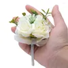 Flores decorativas 1pcs Simulação coreana Rose broche flor romântica noivo boutonniere noivo corsage