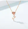 Collane con ciondolo Fashion Rose Red Gem Pearl Collana da donna Advanced Dinner Jewelry Clavicola Chain Girlfriend Birthday Holiday Gift