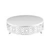 Bakeware Tools Hollow Floral Pattern Round Metal Silver Cake Stand Holder Dessert Cupcake Pastry Candy Display Plate Tray Party Favor