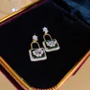 Dangle & Chandelier 2022 Micro Pave Green Crystal Zirconia Lock Design Drop Earrings For Women Personality 2022 New Delicate Fashion Jewelry