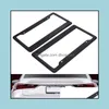 License Plate Frames 2Pcs Carbon Car License Plate Frames Tag Ers Holder For Vehicles Usa Canada Standard Styling Frame Drop Deliver Dhi1O